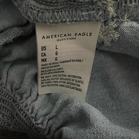 American Eagle Chambray Smocked Square Neck Babydoll Top Large Women’s Blue 2403 - Picture 5 of 5